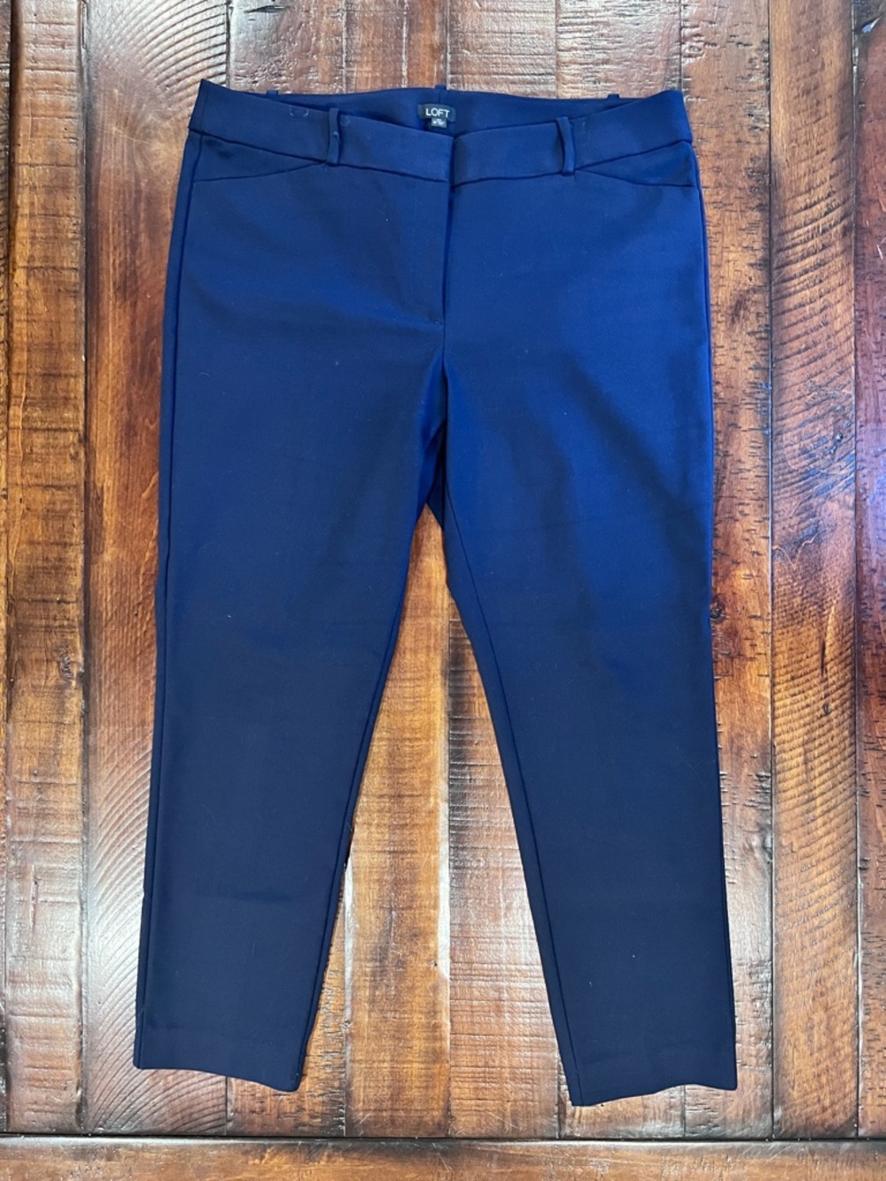 LOFT High Rise Ankle Dress Pants in Navy